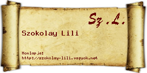 Szokolay Lili névjegykártya